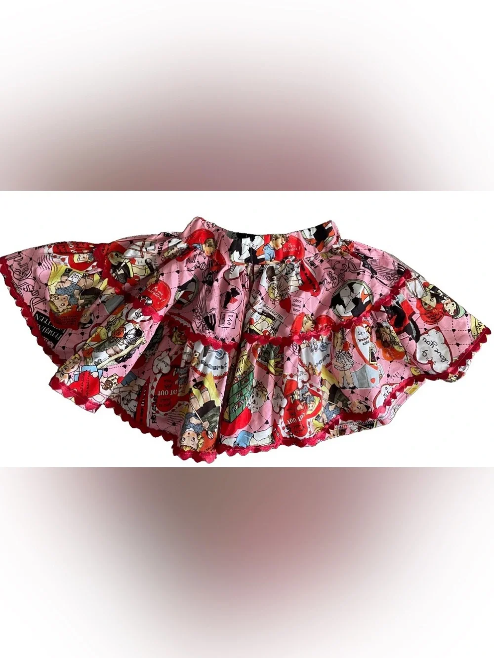 LITTLE MOPPET SHOP Sweet Vintage VALENTINE Print Little GIRL’S SKIRT Size 5